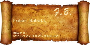 Fehér Babett névjegykártya